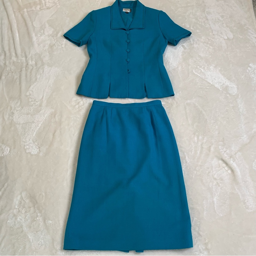 Two-piece Teal Kasper Suit